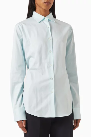 Belted-back Shirt in Cotton
