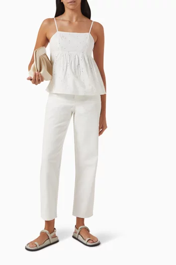 Bonita Strap Top in Broderie Anglais
