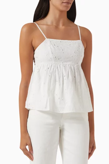 Bonita Strap Top in Broderie Anglais