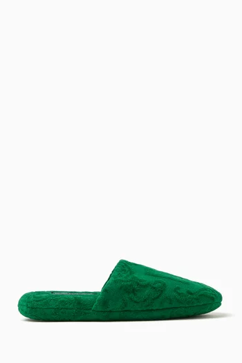 Jacquard Slippers in Cotton Terry