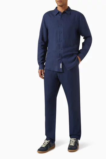 بنطال آير بتصميم سهل الارتداء مزيج كتان