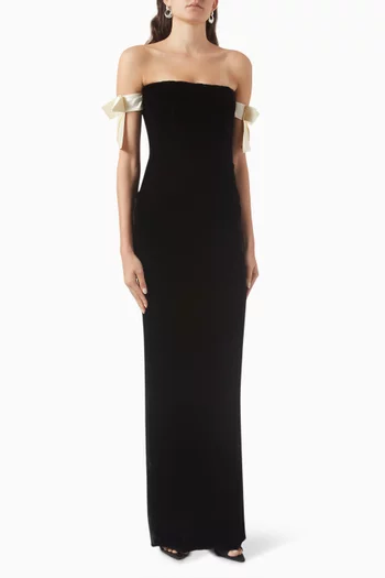 Ambra Off-shoulder Gown in Silk