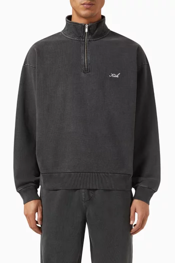 Nelson Quarter Zip Sweatshirt in Cotton Fleece