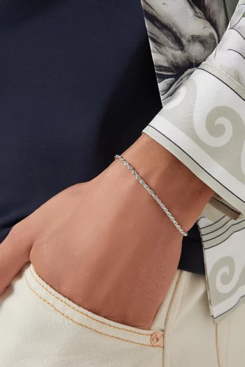 Rope Bracelet in Rhodium-plated Sterling Silver