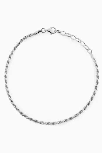 Rope Bracelet in Rhodium-plated Sterling Silver