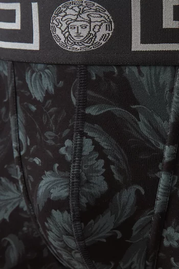 بوكسر بنقشة باروكو قطن عضوي مطاطي