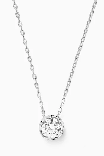 Ava Solitaire Necklace in Rhodium-plated Sterling Silver