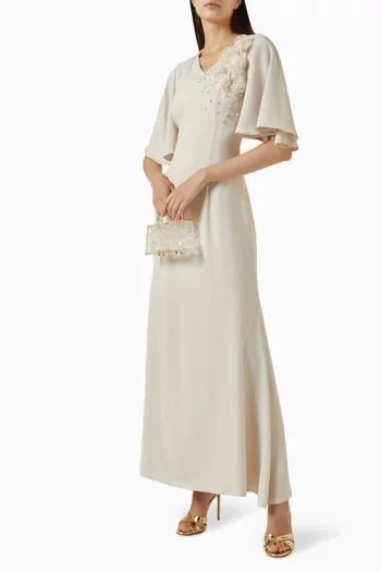 3D Floral Embellished Gown