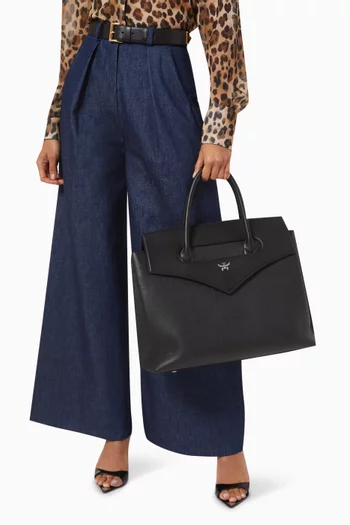 Extra Large Soft Diamond Tote Bag in Leather