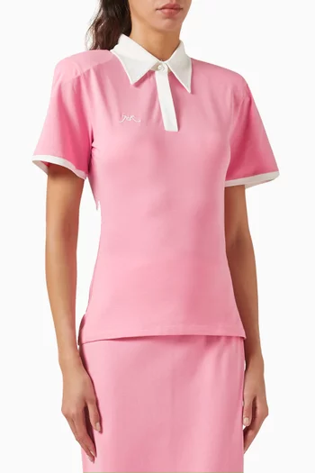 Polo Top in Jersey
