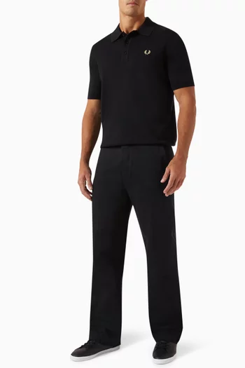 Classic Knit Polo Shirt in Merino Wool Blend