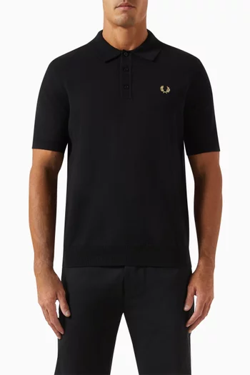 Classic Knit Polo Shirt in Merino Wool Blend