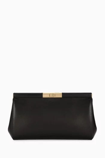 Medium Marlene Clutch Bag in Leather