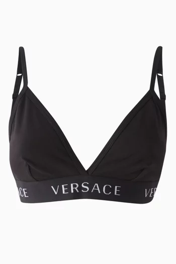 Logo Triangle Bralette Top in Cotton Blend