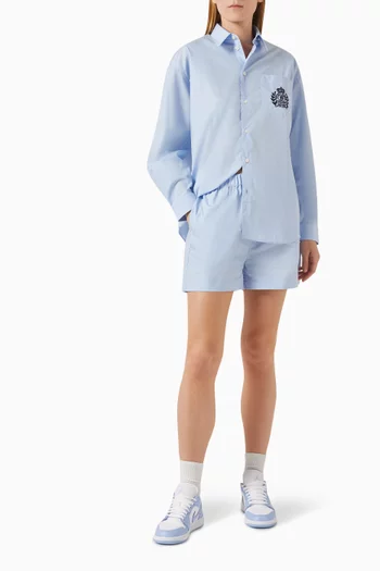 H&W Crest Oversized Shirt in Cotton Poplin