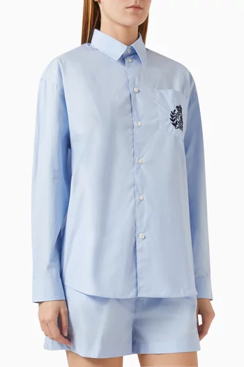 H&W Crest Oversized Shirt in Cotton Poplin