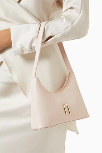 Mini Diamante Shoulder Bag in Leather