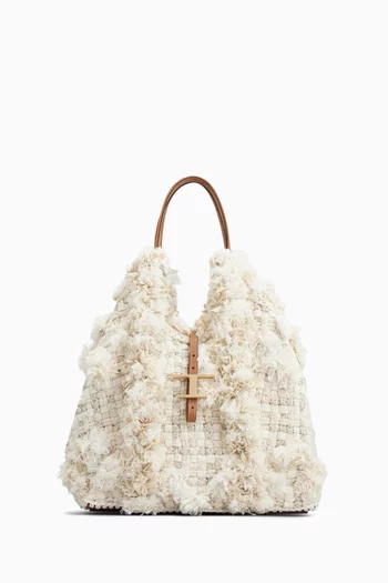 T Timeless Shopper Bag in Fabric & Leather