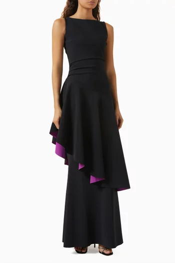 Dorma Ruffle Gown in Stretch-jersey