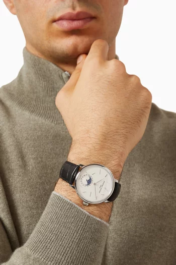 Slimline Moonphase Date Automatic Watch, 42mm