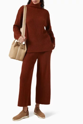 Fobello Rib-knit Pants in Baby Cashmere