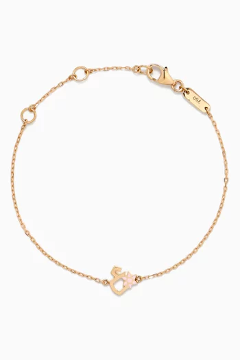 Tiny Bling Arabic Letter "Ein" Bracelet in 18kt Yellow Gold