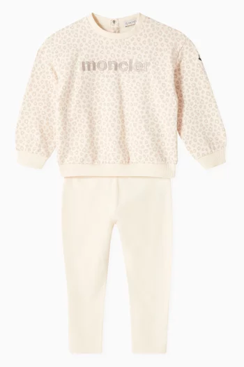 Logo Sweatshirt & Leggings Set in Cotton