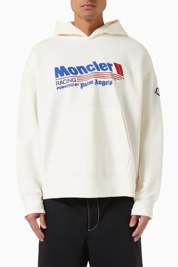 x Palm Angels Racing Logo Hoodie in Cotton Fleece
