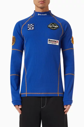 x Palm Angels Long-sleeved T-shirt in Ribbed Cotton