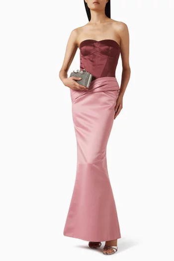 Two-Tone Undressed Gown in Satin