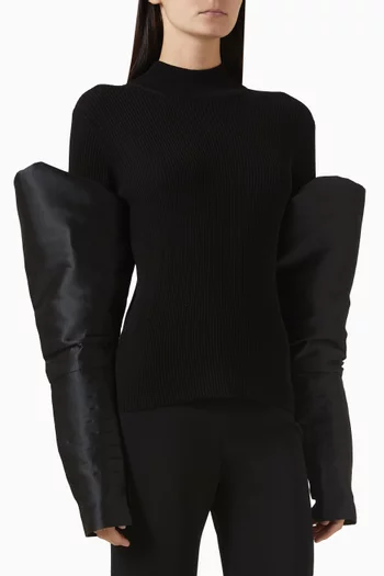 Turtleneck Couture-sleeves Top
