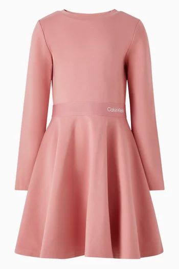 Logo Tape Flared Dress