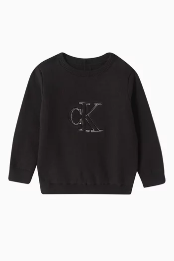 Logo Sweater in Cotton-knit