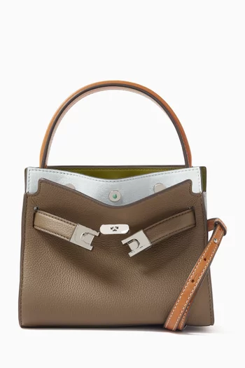 Petite Lee Radziwill Colour-block Double Bag in Leather