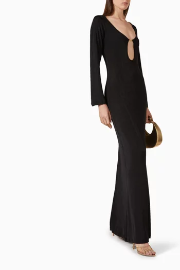 Griselda Cut-out Maxi Dress in Jersey