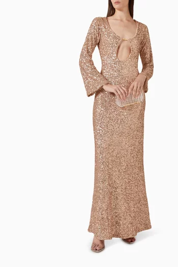 Griselda Cut-out Maxi Dress in Jersey
