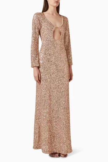 Griselda Cut-out Maxi Dress in Jersey