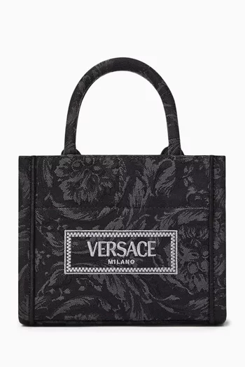 Buy Versace Black Extra small Barocco Athena Tote Bag in Canvas For Women Online Ounass Oman