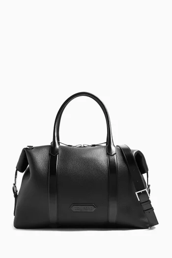 Side Buckle Holdall in Smooth Leather