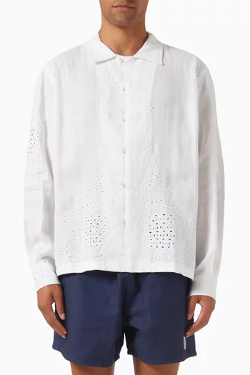 Belvoir Embroidered Shirt in Linen