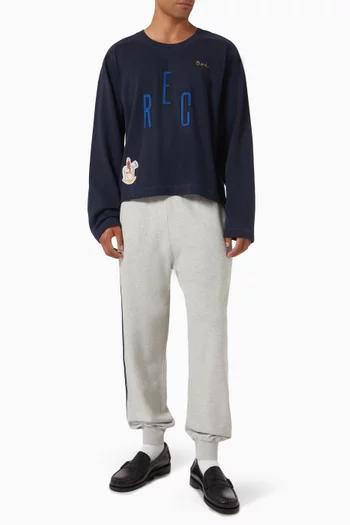 كنزة برقعة Rec مزيج قطن