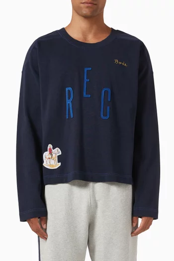 كنزة برقعة Rec مزيج قطن