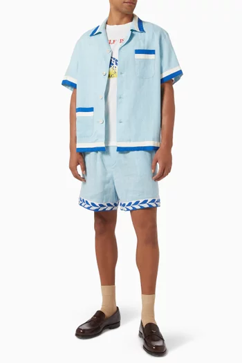 Seedling Stripe Shorts in Linen