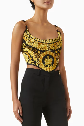 La Coupe Des Dieux Corset Top in Stretch-silk
