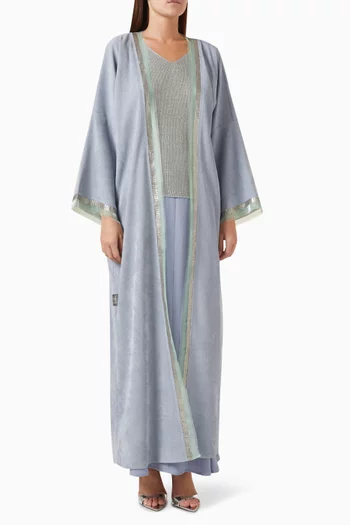 Lace-trimmed Abaya Set