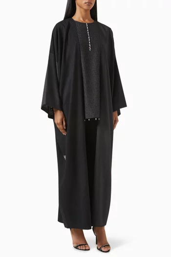 Bead-embellished Abaya Set