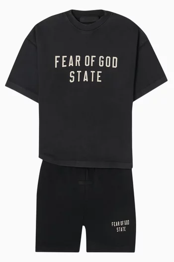 تي شيرت بشعار Fear of God State قطن