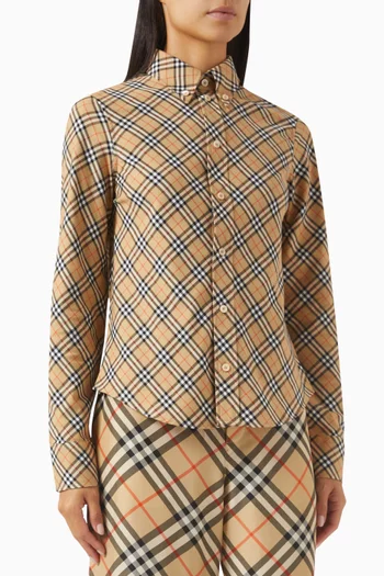 Check-print Shirt in Cotton