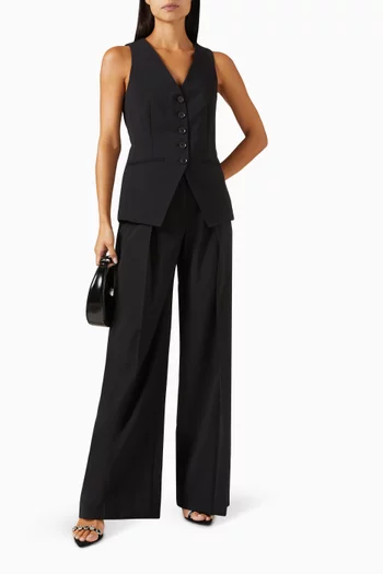 Sonia Wide-leg Pants in Wool-blend
