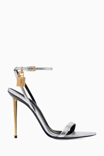 Naked 105 Padlock Sandals in Laminated Leather